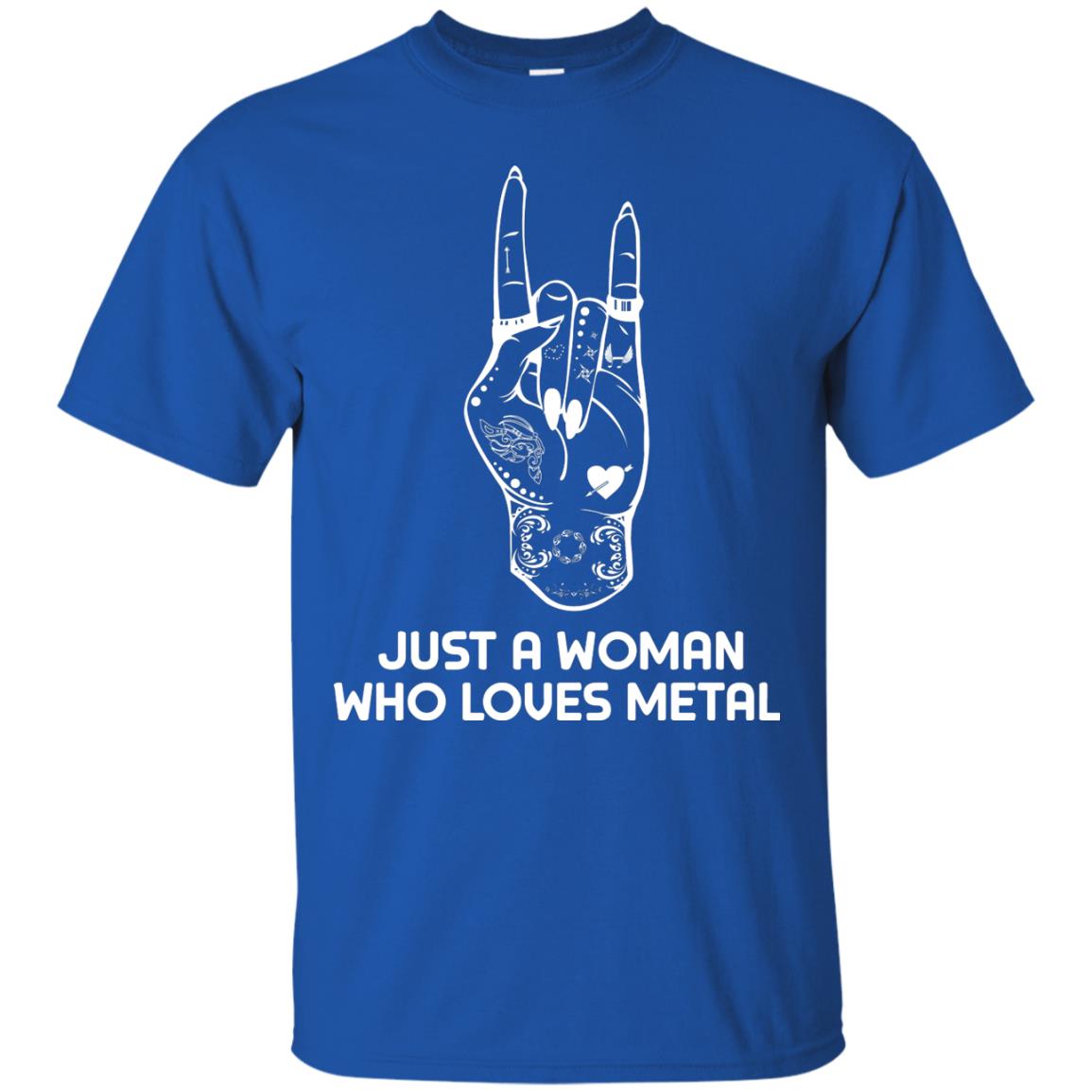 Just A Woman Who Loves Metal Rock Music Lover Shirt Royal