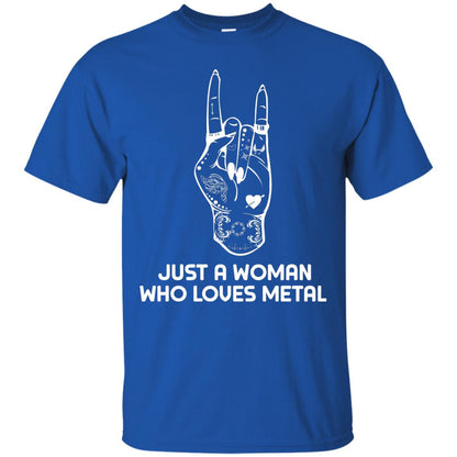 Just A Woman Who Loves Metal Rock Music Lover Shirt Royal
