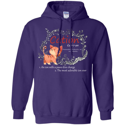 Cation An Ion With A Paws-itive Charge The Most Adorable Ion Ever Positive Thinking Day Shirt Purple