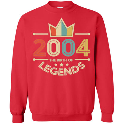 Brithday T-shirt Vintage 2004 The Birth Of Legends Red