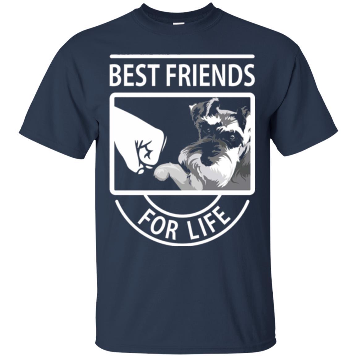 Schnauzer Lover T-shirt Best Friends For Life Navy