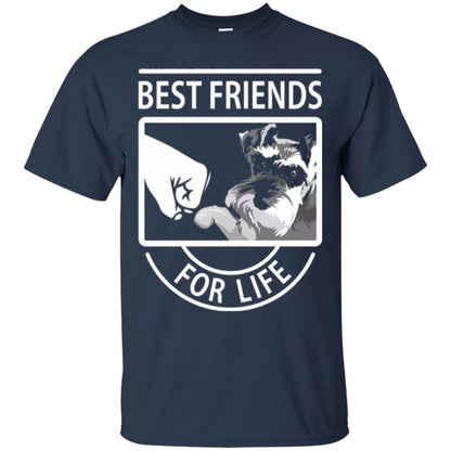 Schnauzer Lover T-shirt Best Friends For Life Navy