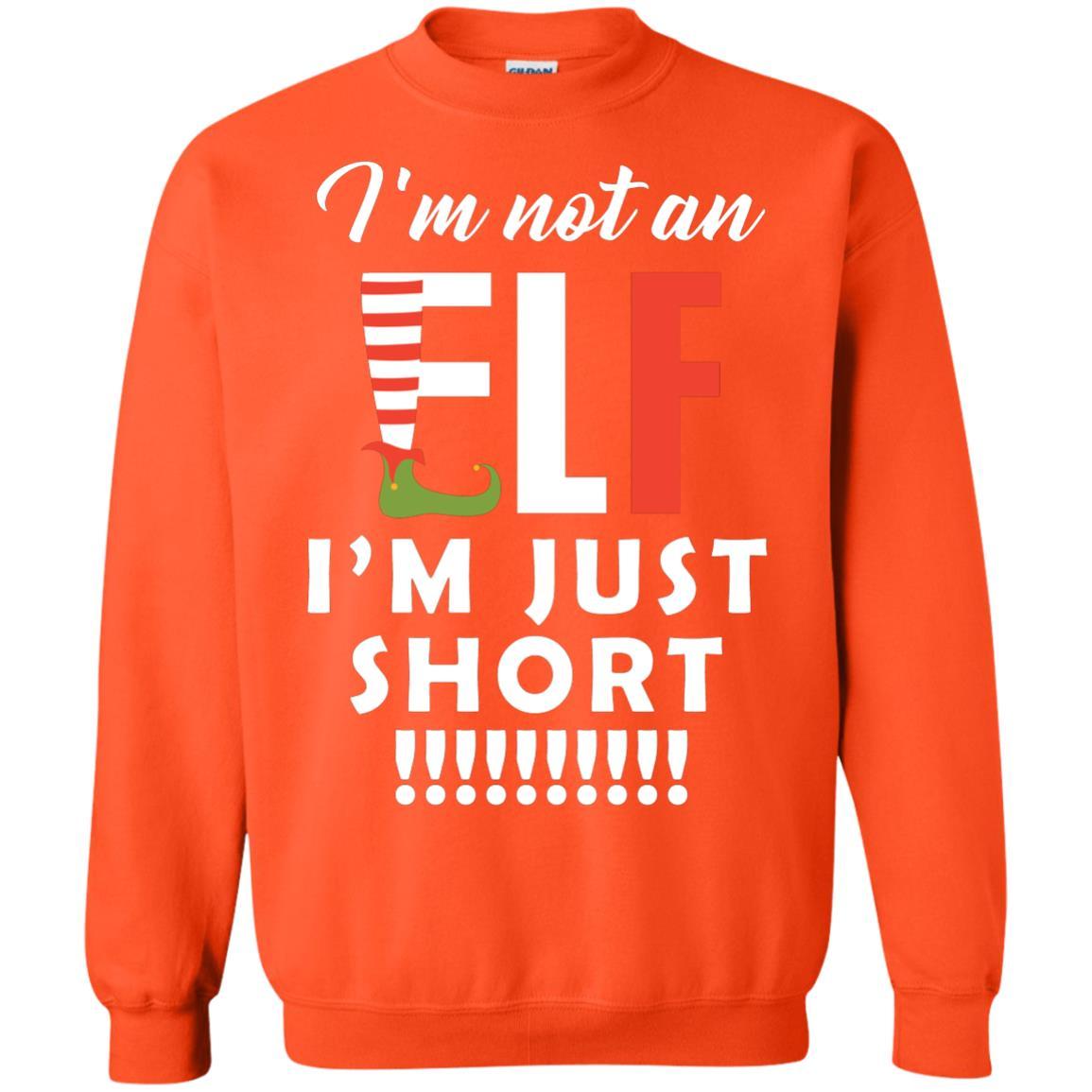 Christmas T-shirt I'm Not An Elf I'm Just Short Orange