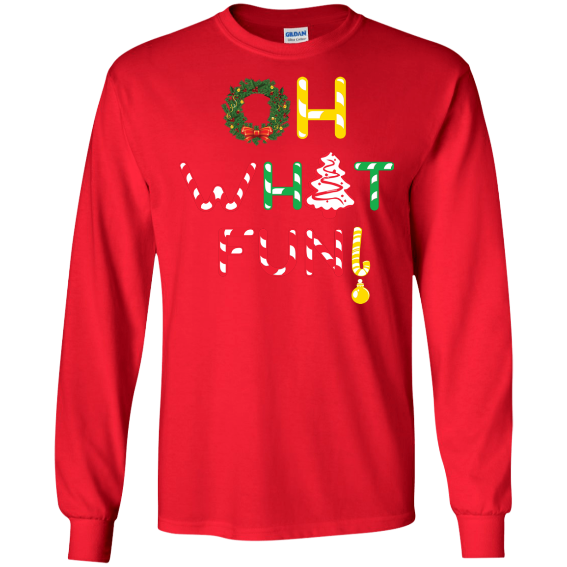 Christmas T-shirt Oh What Fun Red