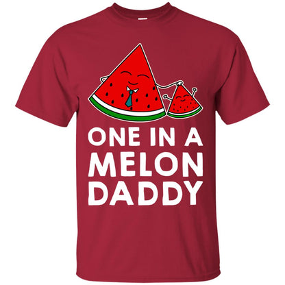 One In A Melon Daddy Funny Summer Melon Fruit Shirt Cardinal