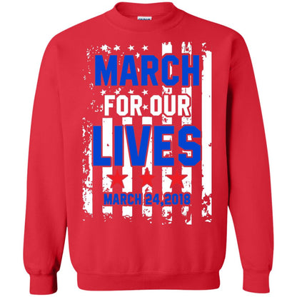 March For Our Lives With American Flag Gun Control T-shirt Red