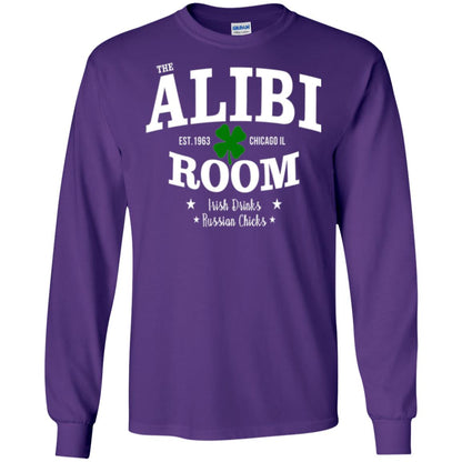 Wine Lovers T-shirt The Alibi Room Est.1963 Chicagoil Irish Drinks Russian Chick Purple