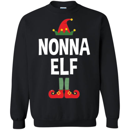 Christmas T-shirt Nonna Elf Christmas Pajamas Black