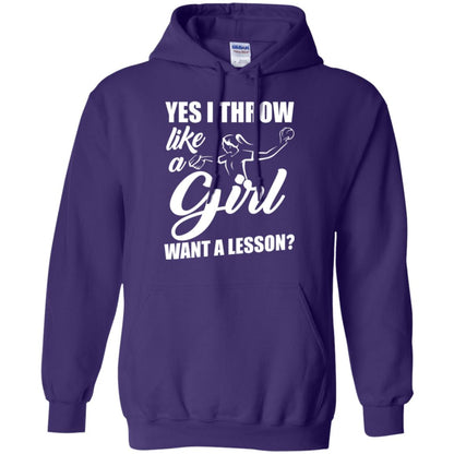 Softball T-shirt Yes I Throw Like A Girl Want A Lesson Purple