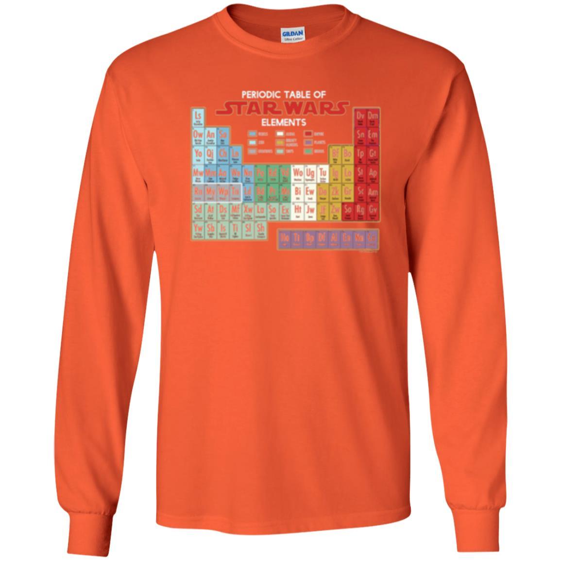 Film T-shirt Star Wars Periodic Table Of Elements Graphic Orange