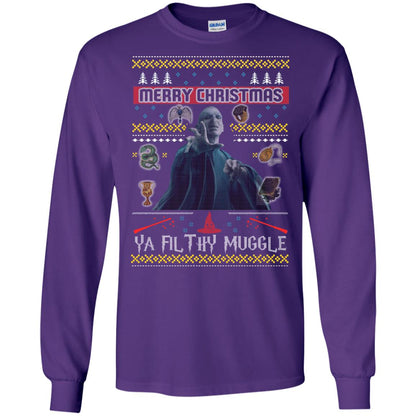 Merry Christmas Ya Filthy Muggle Harry Potter Fan T-shirtG240 Gildan LS Ultra Cotton T-Shirt