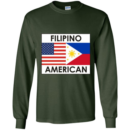 Filipino American T-shirt Philippines Usa Flags Forest Green
