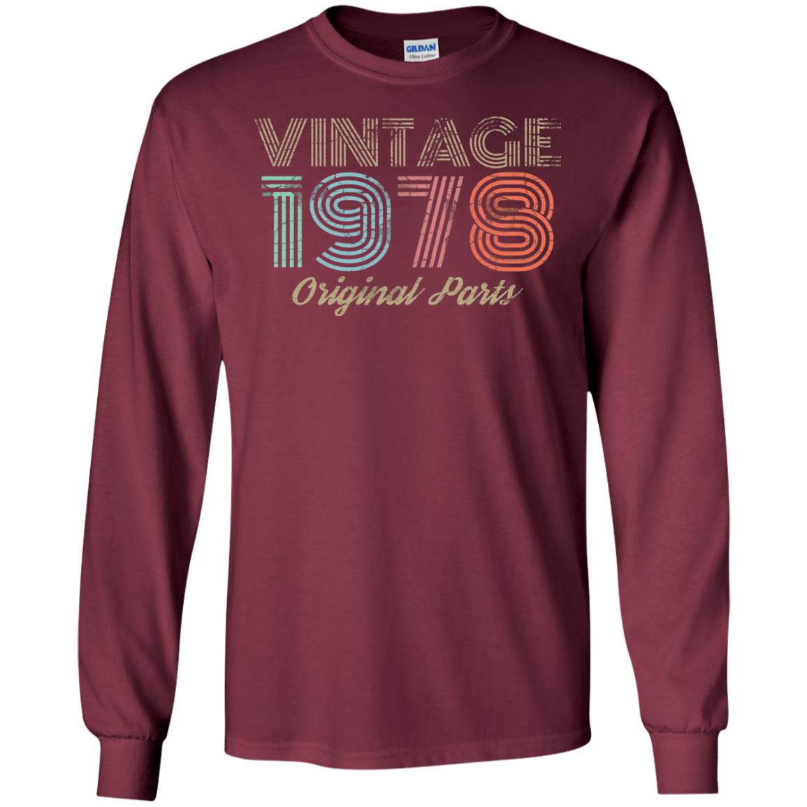 Vintage 1978 T-shirt Retro 70s 40th Birthday Maroon