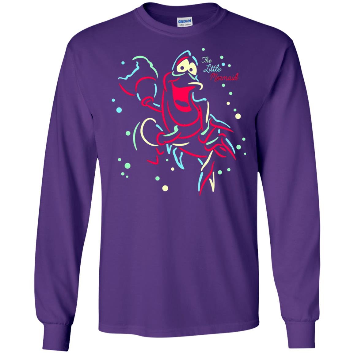 Disney Little Mermaid Neon Sebastian Graphic T-shirt Purple
