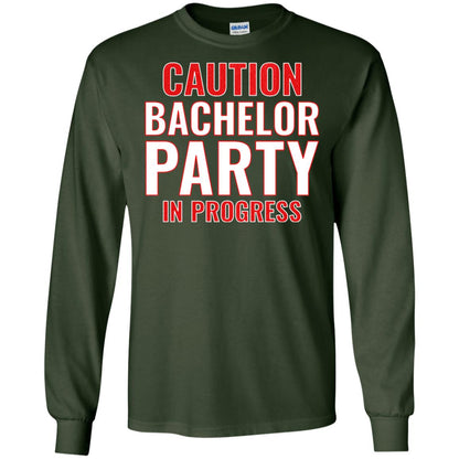 Funny Warning Caution Bachelor Party In Progress Forest Green