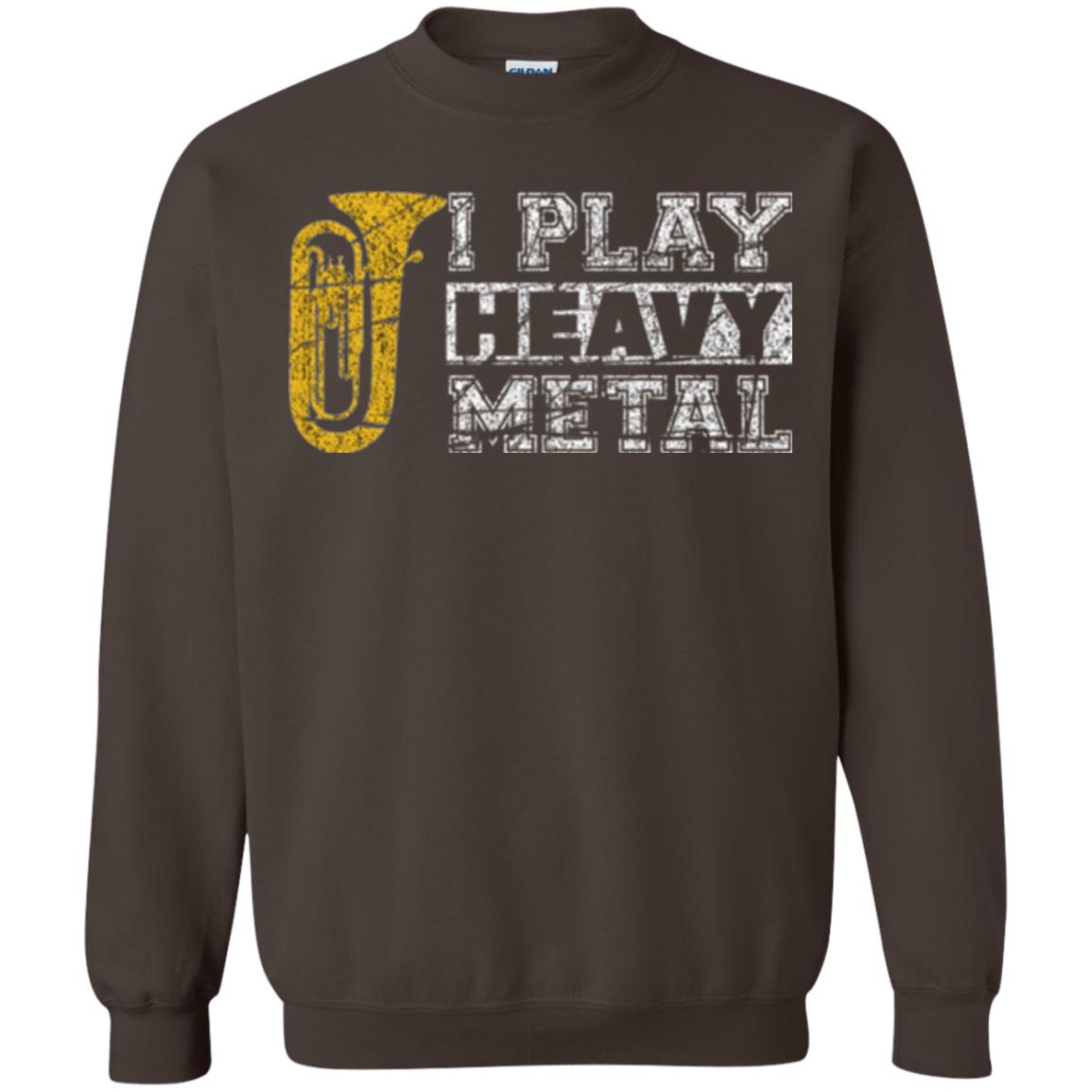 Funny Band Distressed T-shirt I Play Heavy Metal Dark Chocolate