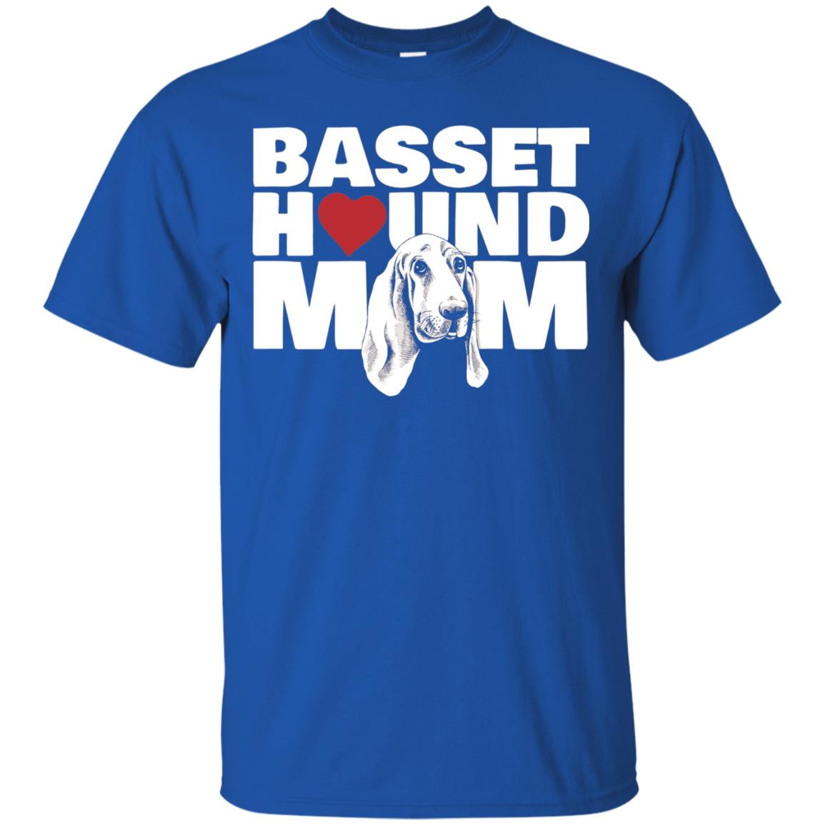 Basset Hound Mom Heart T-shirt Royal