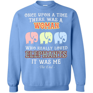 There Was A Woman Who Really Loved Elephants It Was Me ShirtG180 Gildan Crewneck Pullover Sweatshirt 8 oz.