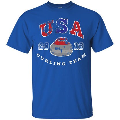 Usa Curling Team 2018 Curling Lover T-shirt Royal