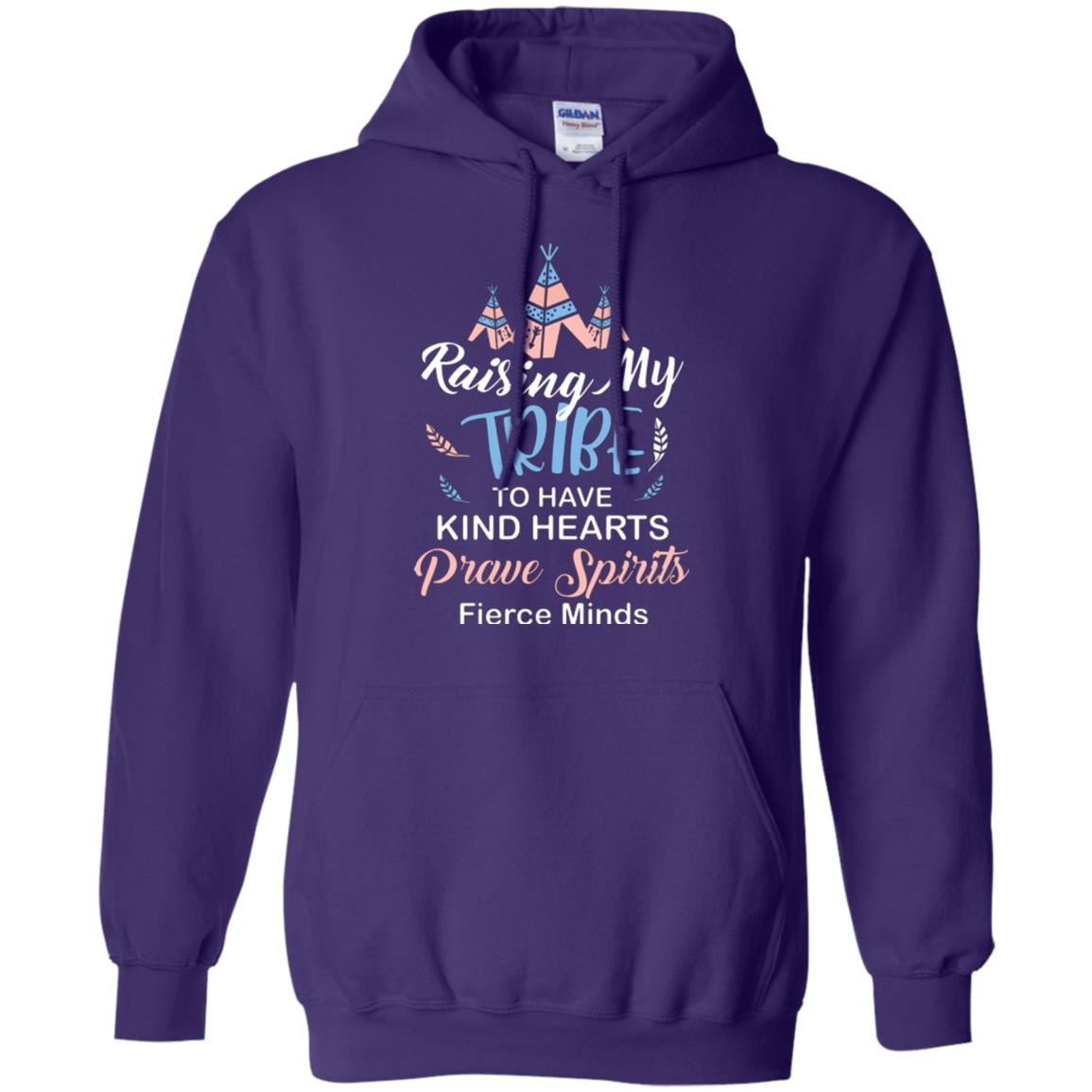 Mommy T-shirt Raising My Tribe To Have Kind Hearts Purple