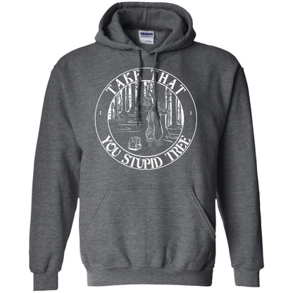 Take That Stupid Tree Funny Disc Golf T-shirt Dark Heather