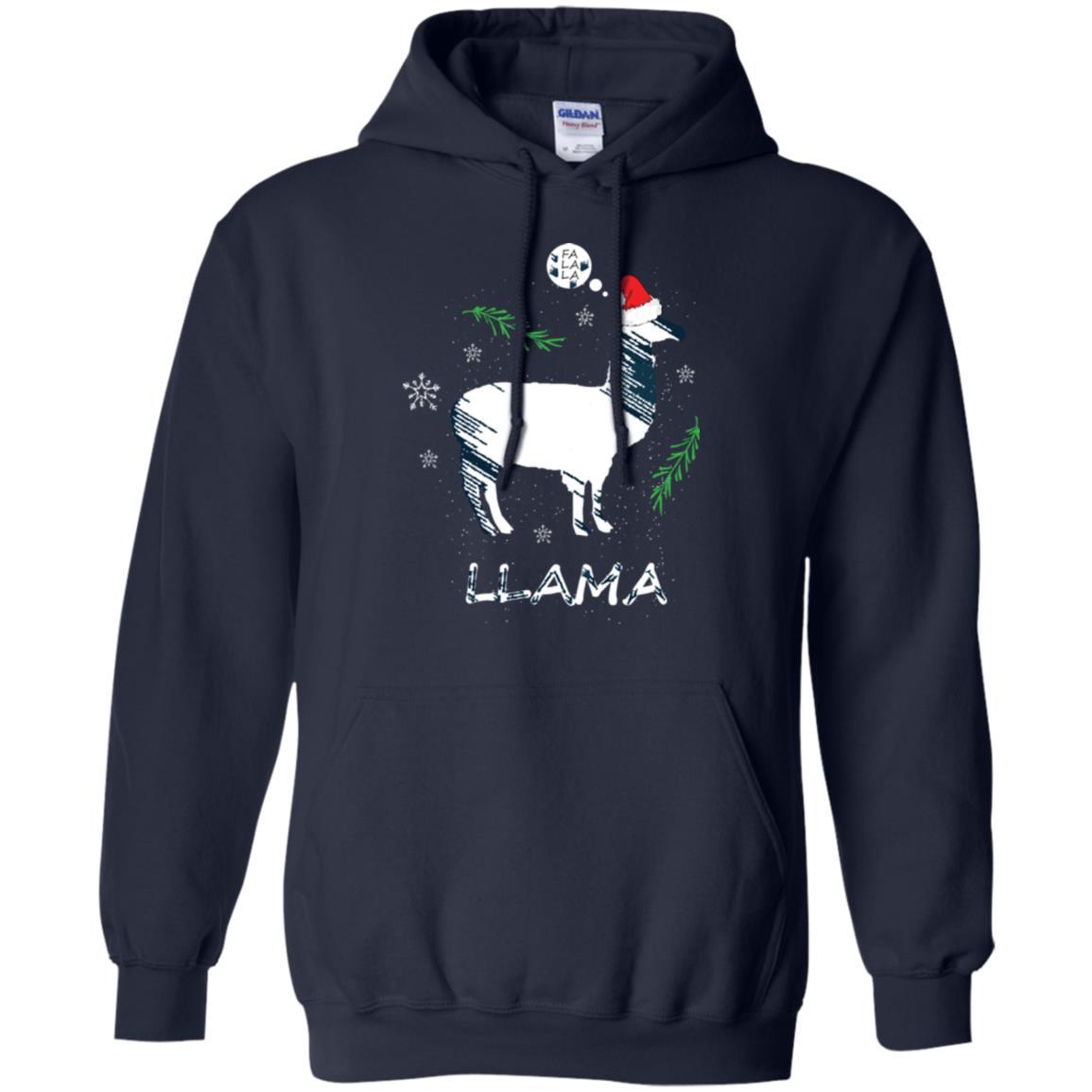 Christmas T-shirt Fa La La La Llama T-shirt Navy