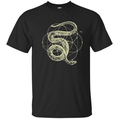 Sacred Geometry Seed Of Life Snake T-shirt Black
