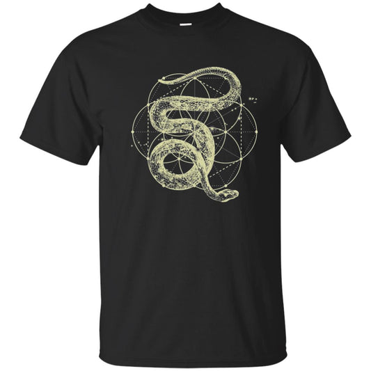 Sacred Geometry Seed Of Life Snake T-shirt Black
