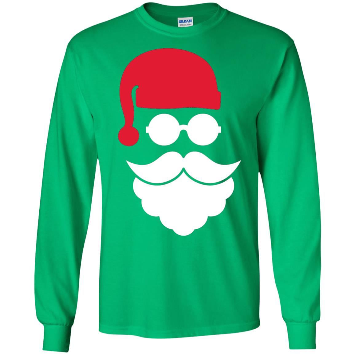 Christmas Shirt Santa Claus Face Irish Green