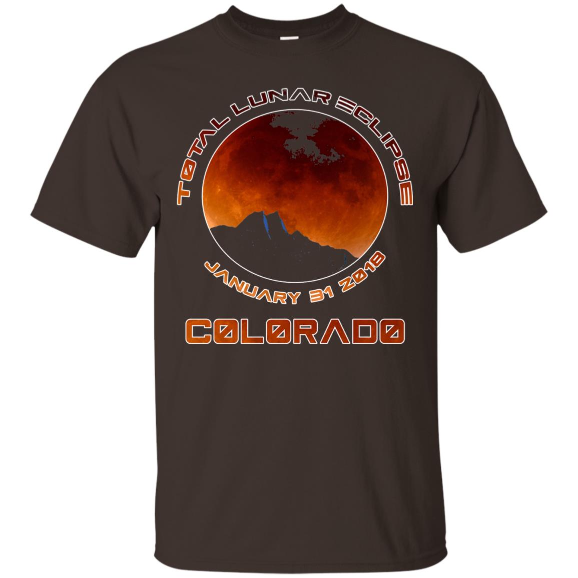 Colorado Lunar Eclipse 2018 T-shirt January 31 Dark Chocolate