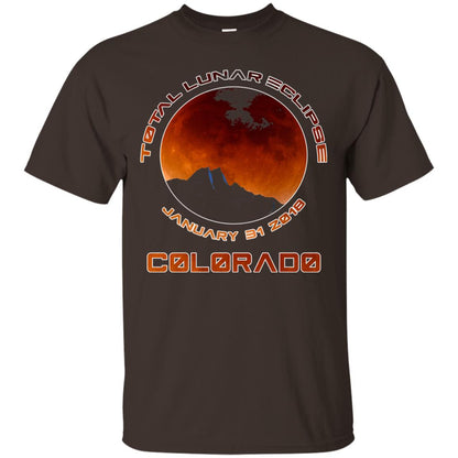Colorado Lunar Eclipse 2018 T-shirt January 31 Dark Chocolate