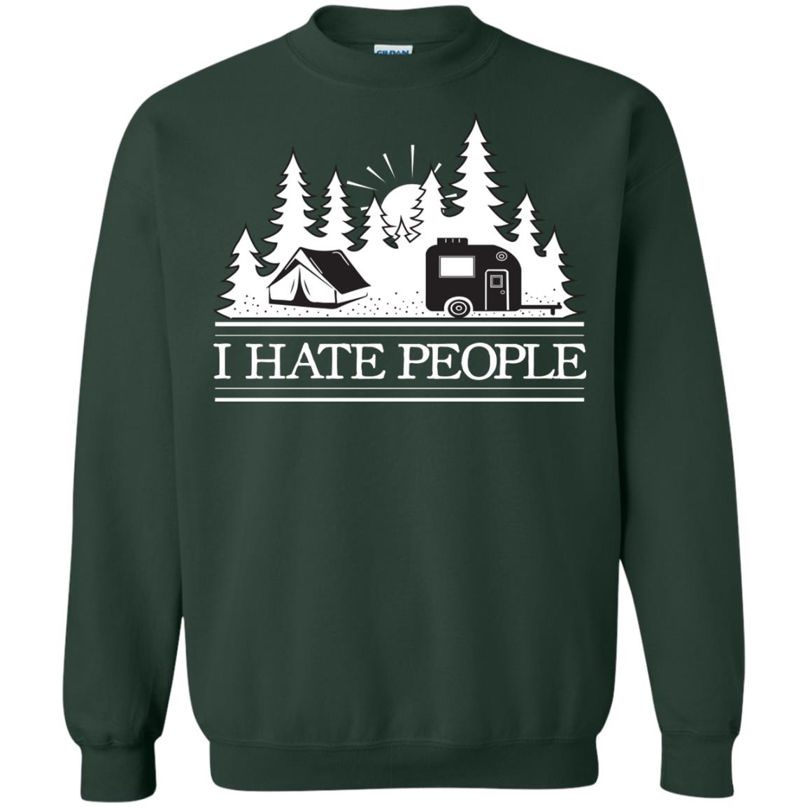 I Hate People Camping Lover Shirt Forest Green