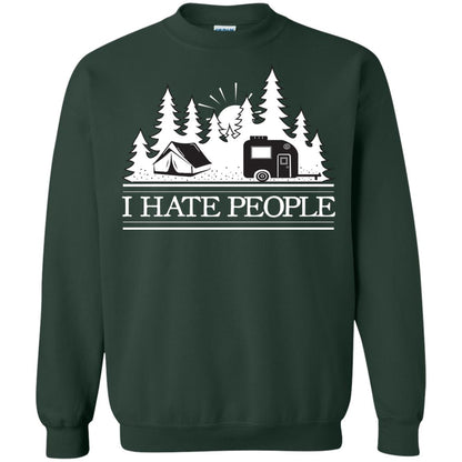 I Hate People Camping Lover Shirt Forest Green