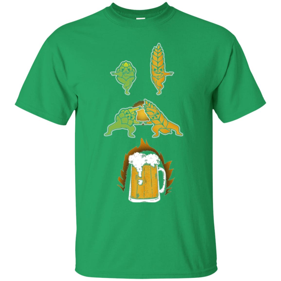Hop And Malt Fusion To Beer Funny Beer Lover T-shirt Irish Green