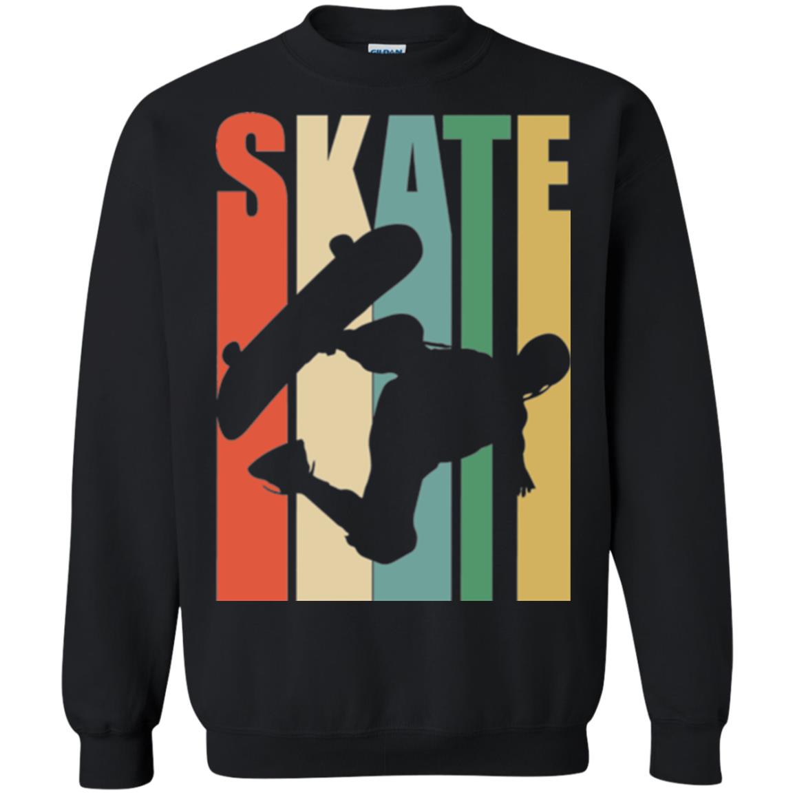 Skateboarder T-shirt Retro Vintage Black