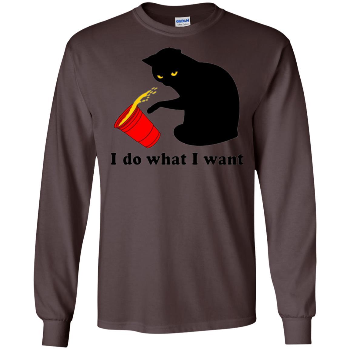 Cat Lover T-shirt I Do What I Want Dark Chocolate