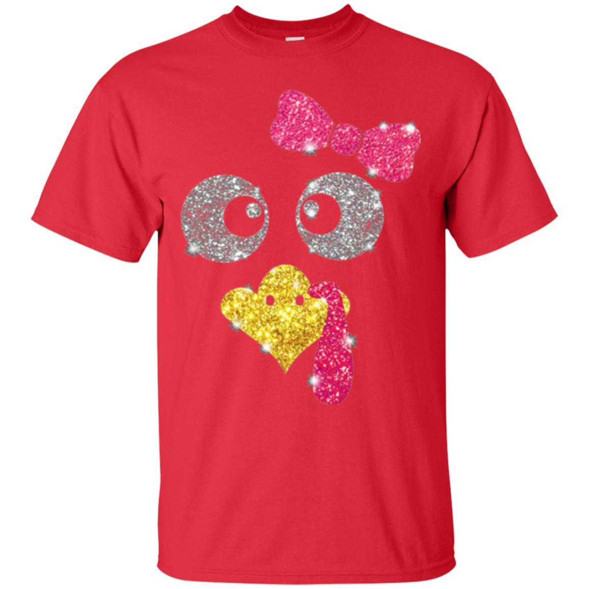Thanksgiving T-shirt Turkey Face Girl T-shirt Red