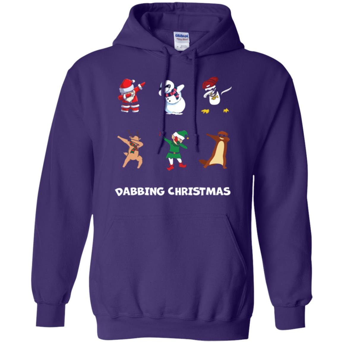 Dabbing Christmas T-shirt Purple