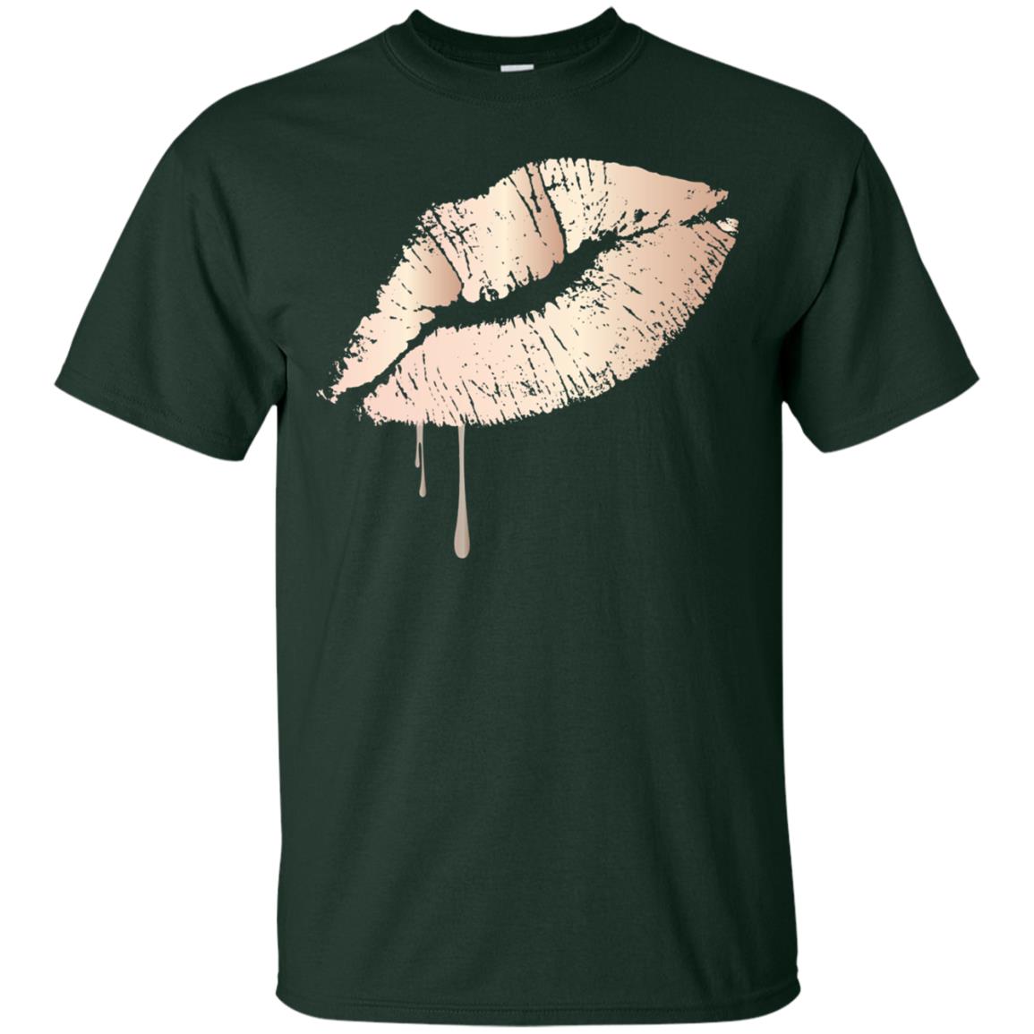 Rose Gold Dripping Lips T-shirt Forest
