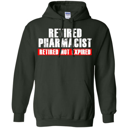 Funny Retired Pharmacist T-shirt Retired Not Expired Forest Green
