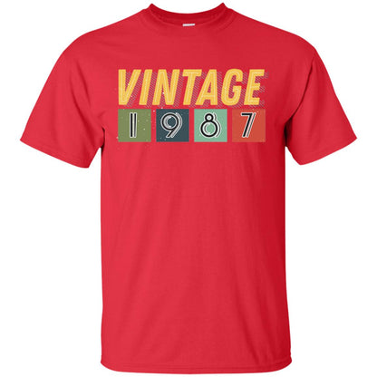 Vintage 1987 31th Birthday Gift Shirt For Mens Or Womens Red