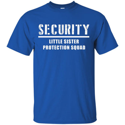 Security Little Sister Protection Squad Big Brother T-shirt Royal