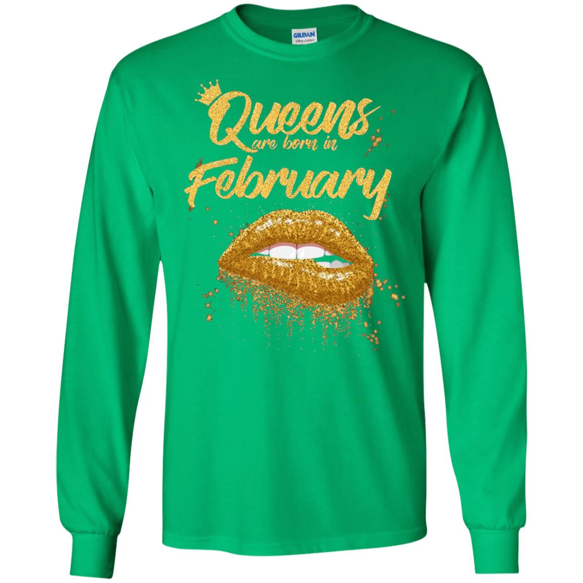 Black Women T-shirt Queens Are Born In February Birthday Irish Green