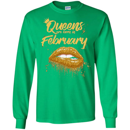 Black Women T-shirt Queens Are Born In February Birthday Irish Green