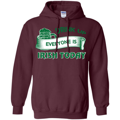 Saint Patrick's Day T-shirt Drink Up Everyone Is Irish Today Maroon