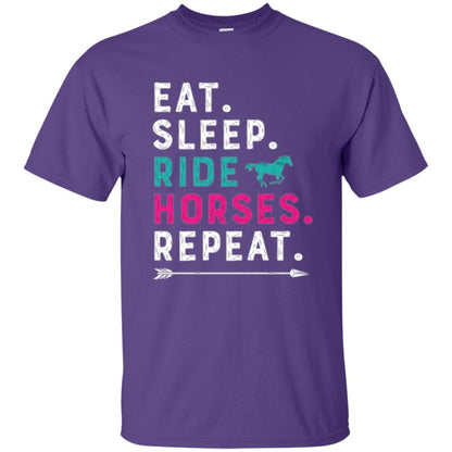 Horseback Riding T-shirt Eat Sleep Ride Horses Repeat Purple