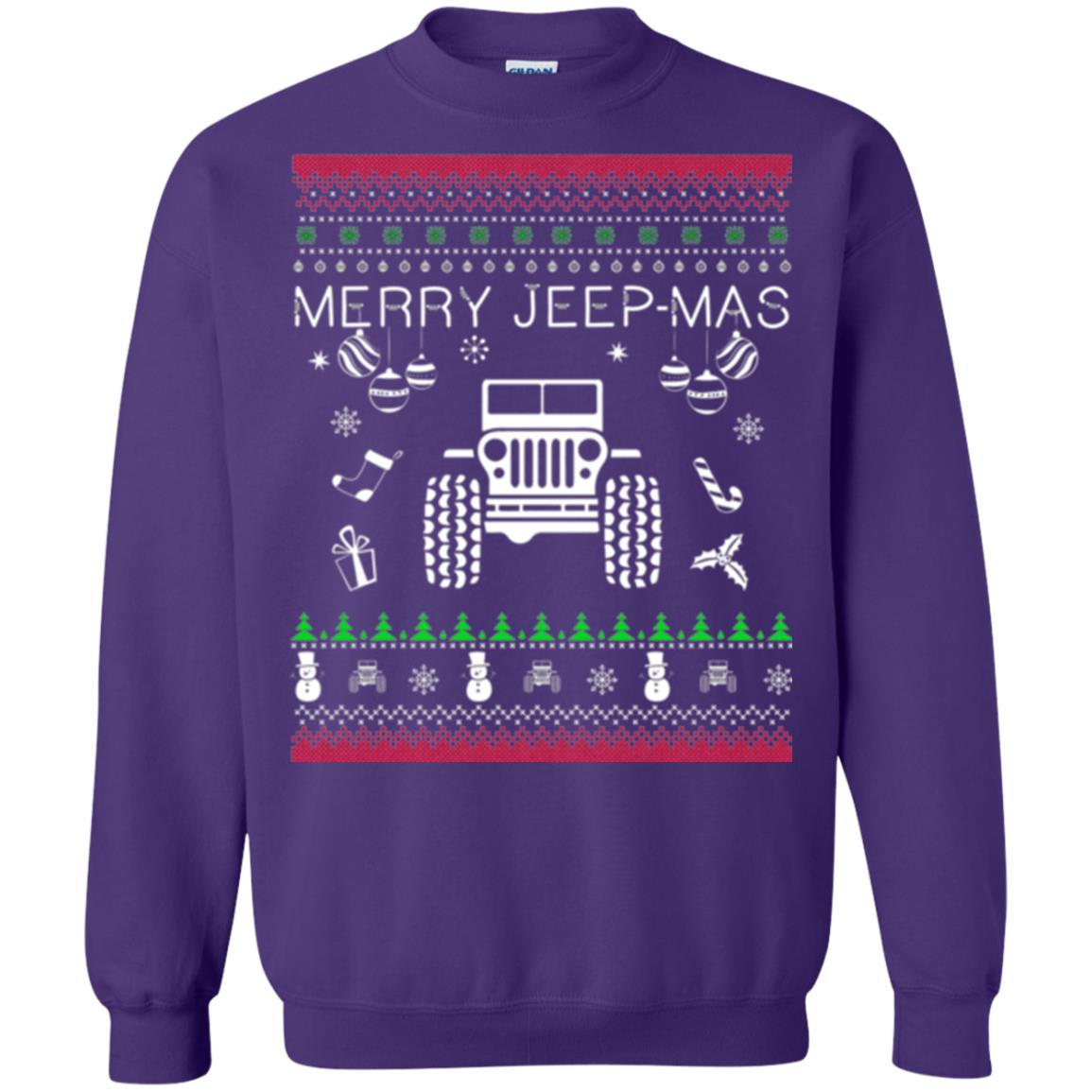 Christmas T-shirt Mery Jeep-mas Jeep Ugly Purple