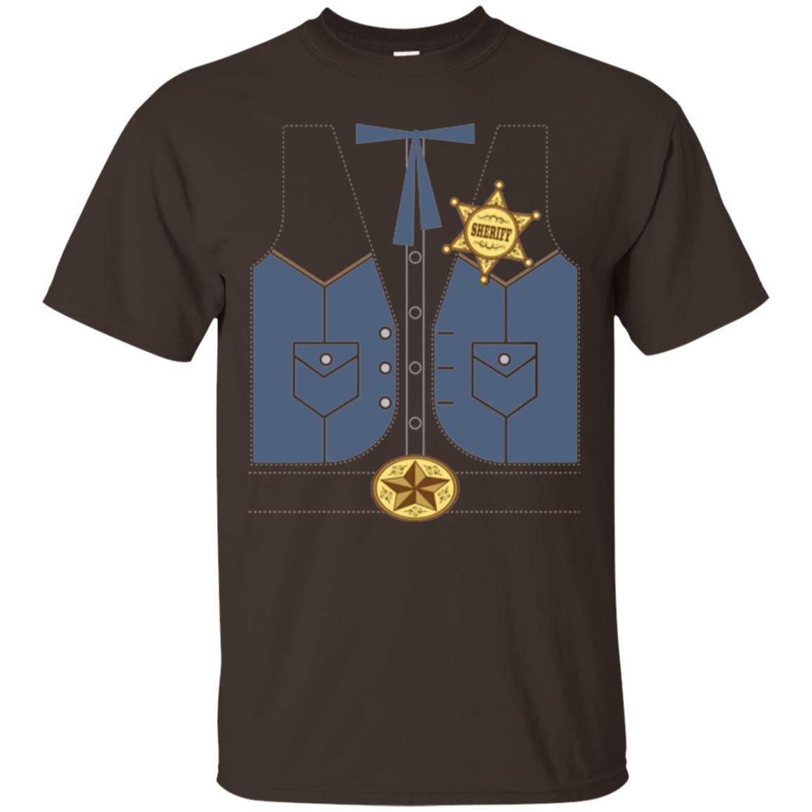 Western Cowboy Sheriff T-shirt Dark Chocolate