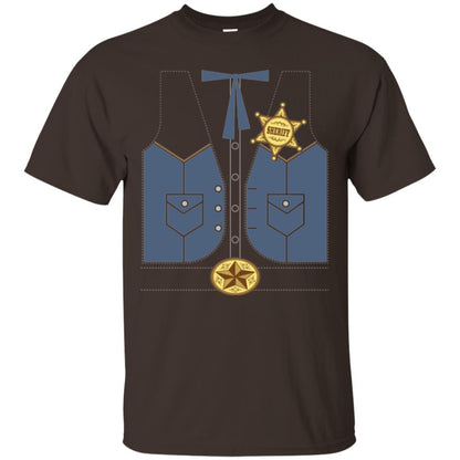 Western Cowboy Sheriff T-shirt Dark Chocolate