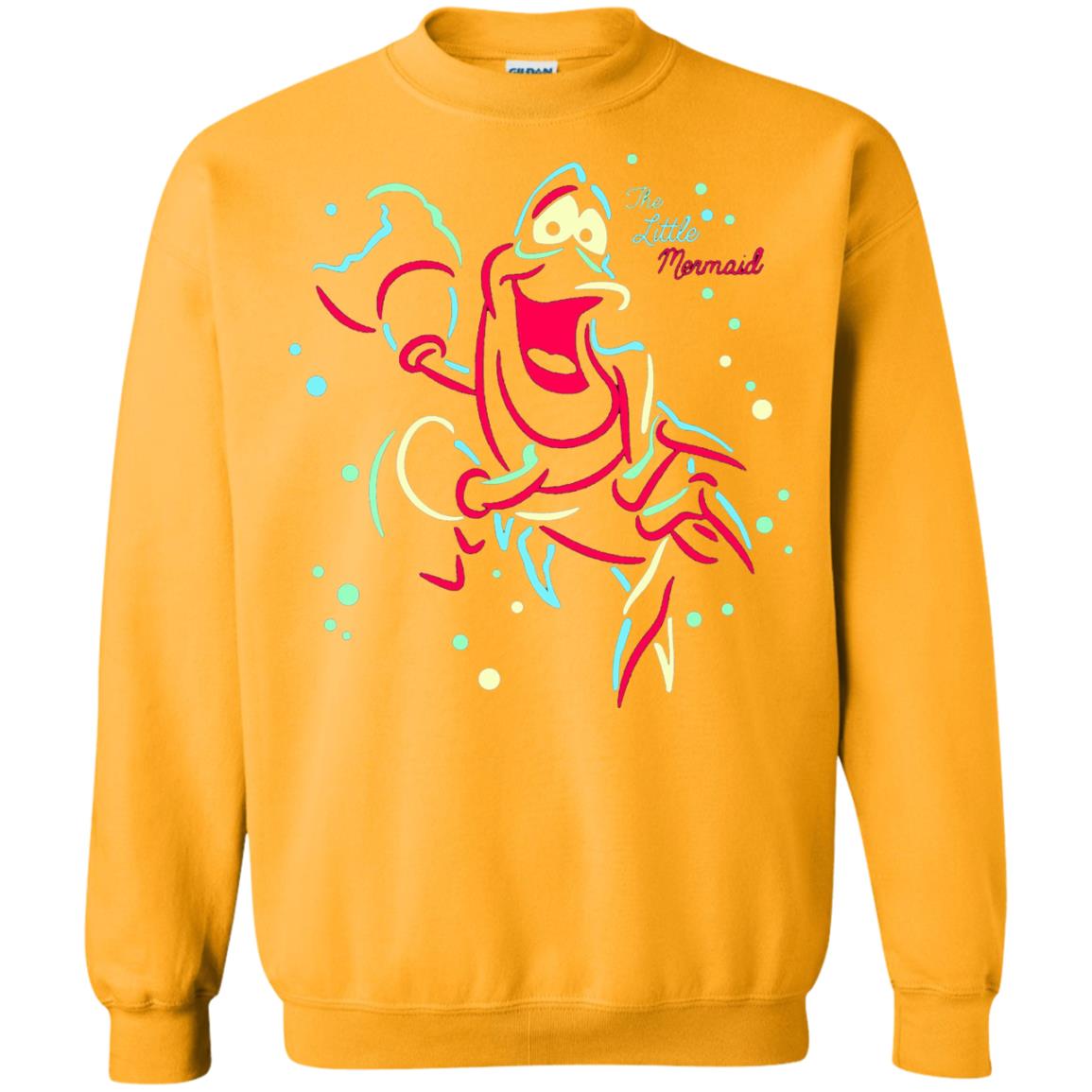 Disney Little Mermaid Neon Sebastian Graphic T-shirt Gold